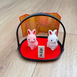 Japanese rabbits made wishing decoration